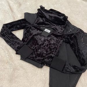 Killstar lowkey velvet cropped turtleneck long sleeve nwt new with tags